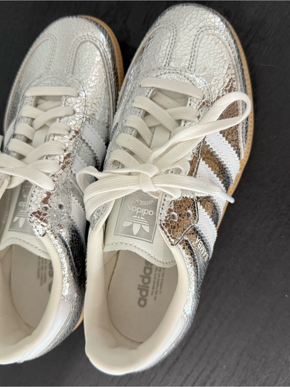 adidas White and Silver Metallic Women's Sneakers